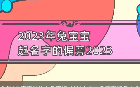 今年6月宝宝用什么名字好 2023六月的兔宝宝取名大全