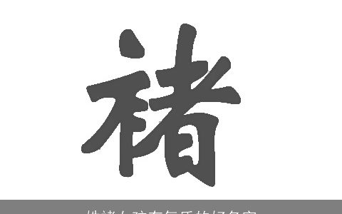 姓褚女孩有气质的好名字