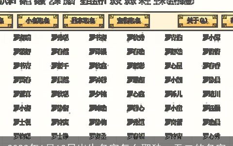 2023年1月13日出生名字怎么取独一无二的名字