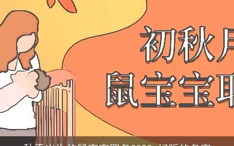 秋天出生的鼠宝宝取名2023 好听的名字