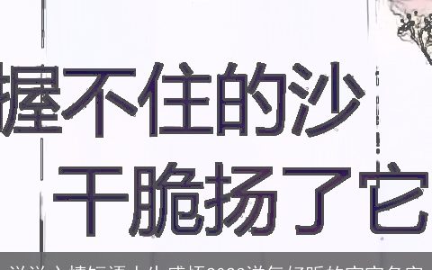 说说心情短语人生感悟2023洋气好听的宝宝名字