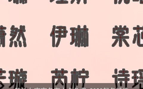 韩姓女宝宝名字大全免费 2023起名精选