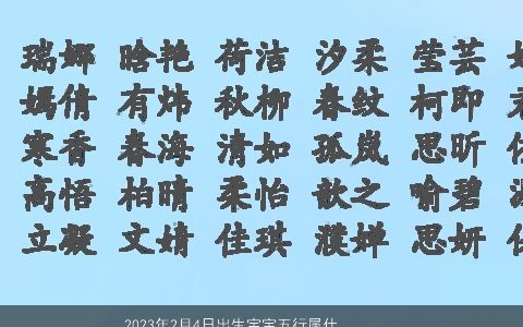 2023年2月4日出生宝宝五行属什么叫什么好温柔文静诗意的宝宝名字最新