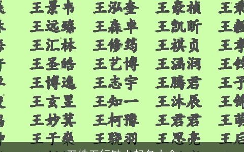 王姓五行缺土起名大全