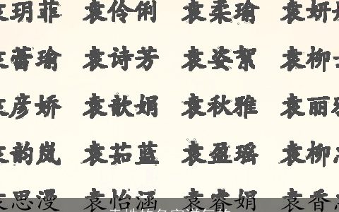 袁姓的名字洋气的