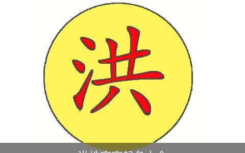 洪姓宝宝起名大全