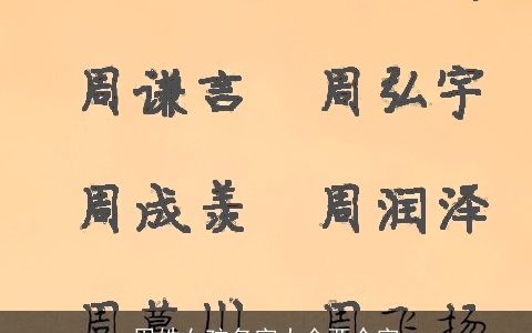 周姓女孩名字大全两个字
