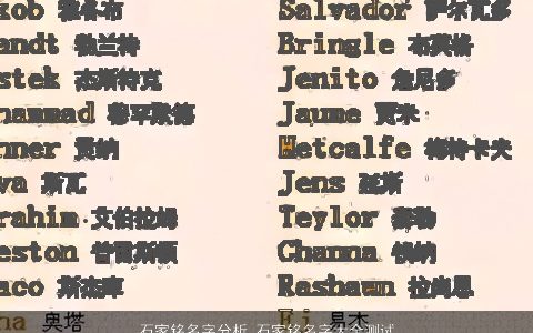 石家铭名字分析_石家铭名字大全测试打分 有涵养洋气的宝宝名字大全最新