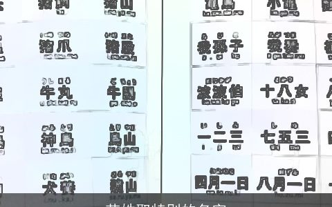 芦姓取特别的名字