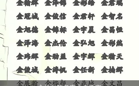 金姓女孩名字大全两字