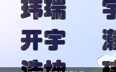 张姓一个字的名字女孩