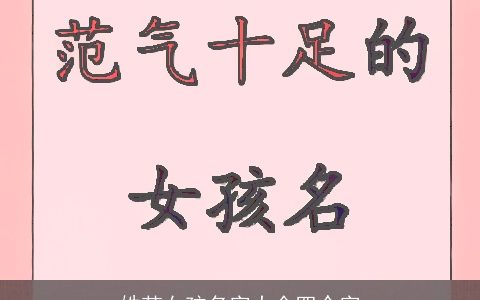 姓范女孩名字大全四个字