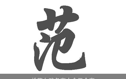 姓范女孩名字大全三个字