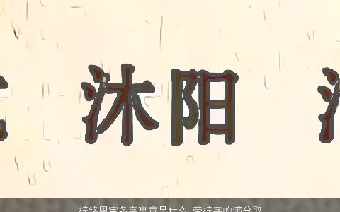 梓铭男宝名字寓意是什么 带梓字的满分取名大全推荐 有个性寓意的带字男名字精挑