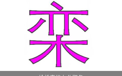 给姓栾的女儿取名