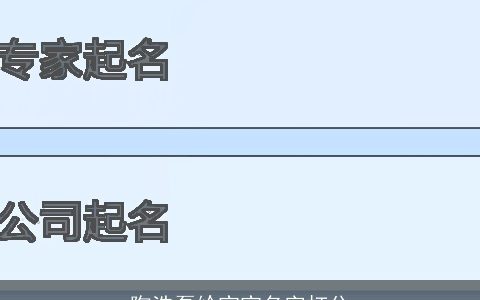 陶浩磊给宝宝名字打分