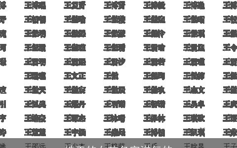 姓王的女孩名字洋气的