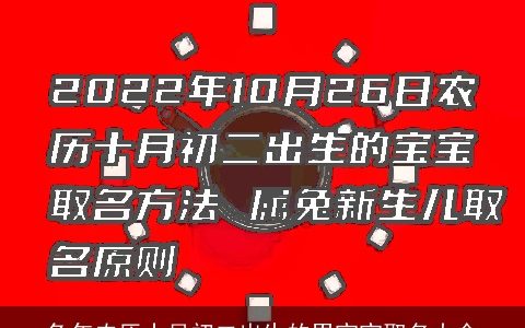 兔年农历十月初二出生的男宝宝取名大全