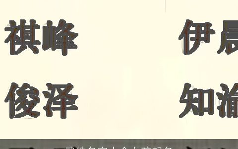 武姓名字大全女孩起名