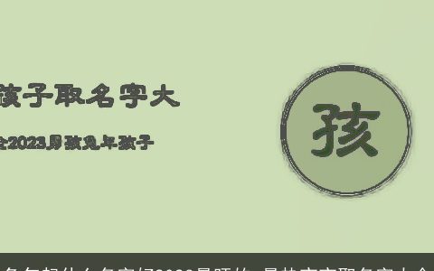 兔年起什么名字好2023最旺的 最热宝宝取名字大全