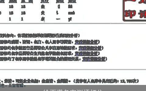 徐雨潇名字测评打分