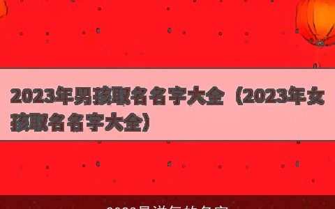 2023最洋气的名字