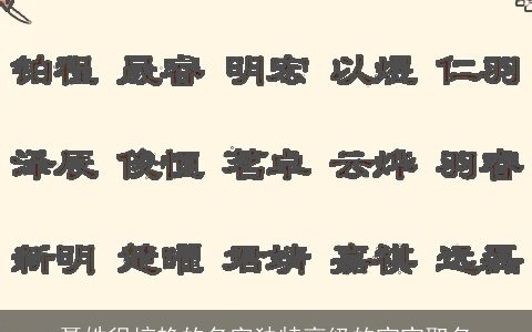 聂姓很惊艳的名字独特高级的宝宝取名
