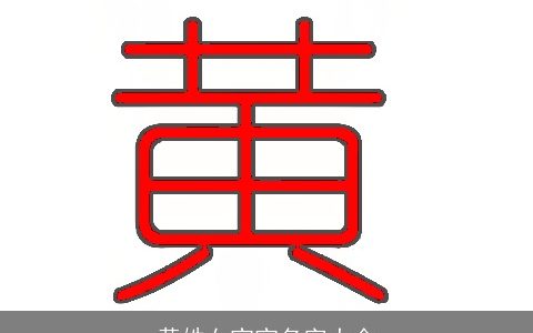 黄姓女宝宝名字大全