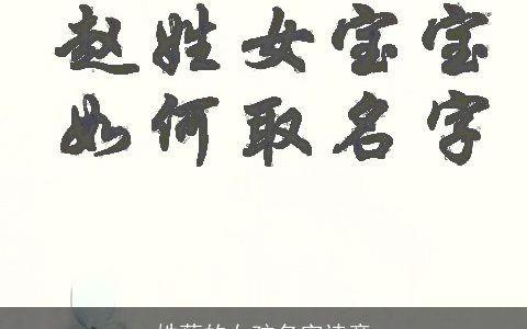 姓蔡的女孩名字诗意