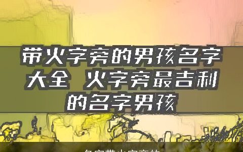 名字带火字旁的