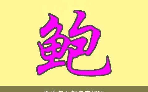 翟姓怎么起名字好听