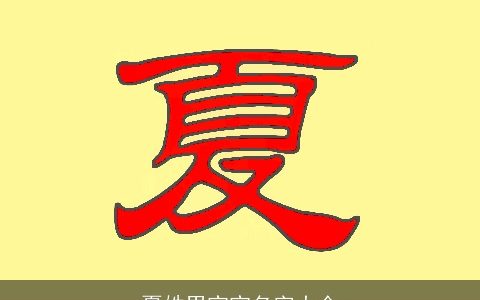 夏姓男宝宝名字大全