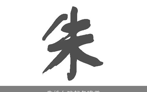 朱姓女孩起名唯美