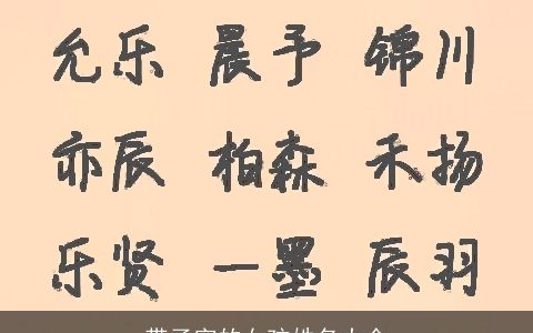 带子字的女孩姓名大全
