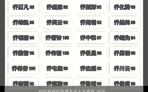 好听独特的联盟名字大全推荐 响亮有内涵 好听独特内涵的小孩名字挑选