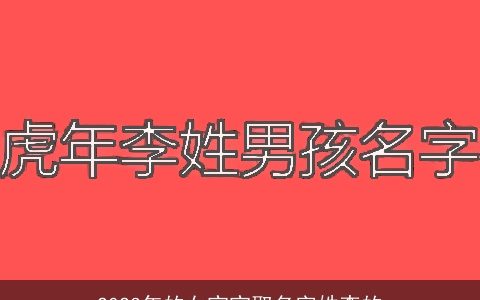 2024年的女宝宝取名字姓李的