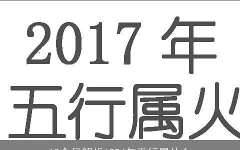 12个月解析1994年五行属什么