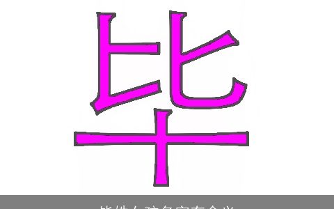 毕姓女孩名字有含义