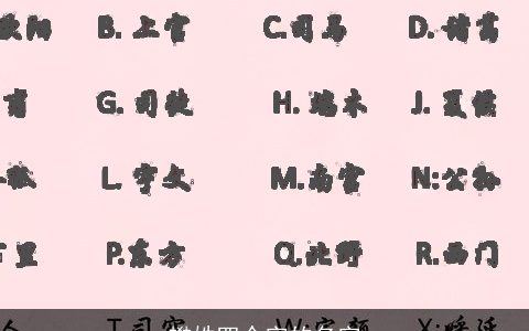 樊姓四个字的名字