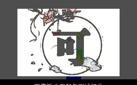 田雪微八字起名测试打分