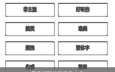 简单好听的微信名大全