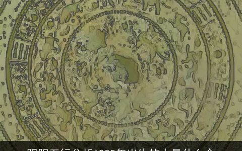 阴阳五行分析1985年出生的人是什么命