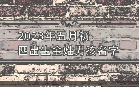 金姓四个字女孩起名字