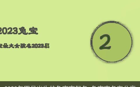 2023年四月出生的兔宝宝起名 兔宝宝名字分享