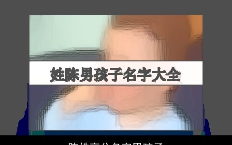 陈姓高分名字男孩子