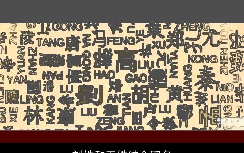 刘姓和王姓结合取名