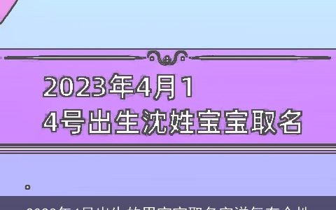 2023年4月出生的男宝宝取名字洋气有个性