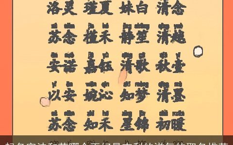 起名字沫和茉哪个更好最吉利的洋气的取名推荐