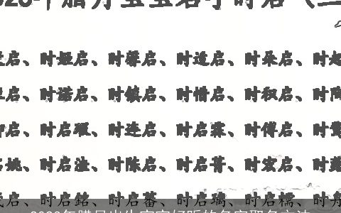 2024年腊月出生宝宝好听的名字取名方法