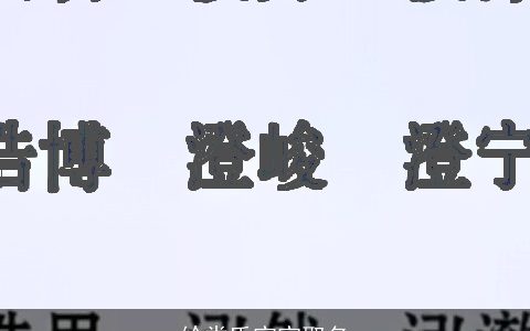 给娄氏宝宝取名